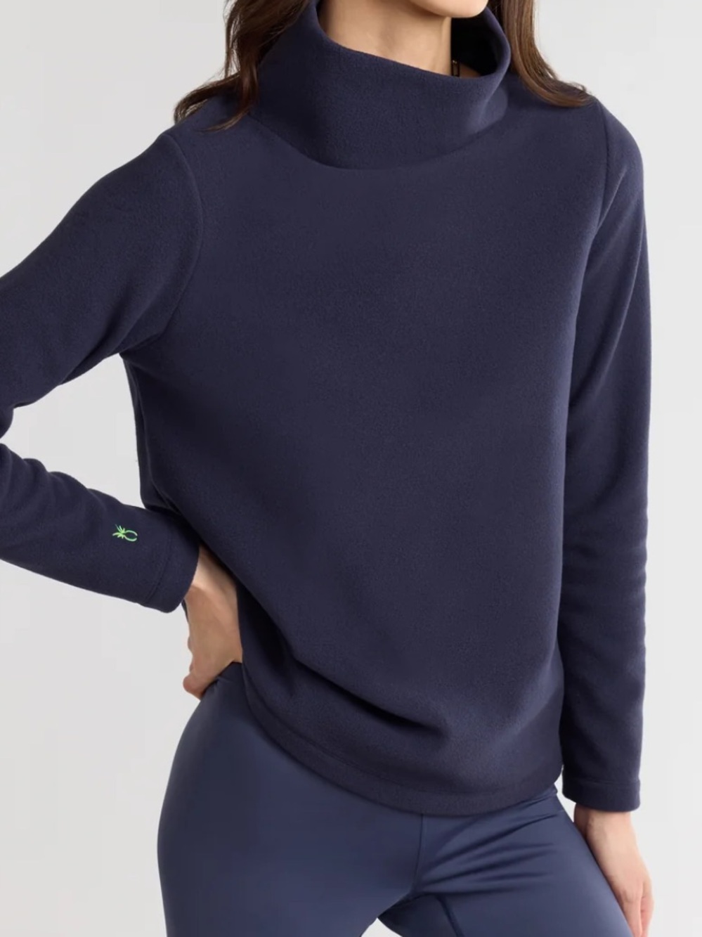 Dudley Stephen’s Vello Fleece Greenpoint Turtleneck Navy Blue Size Small